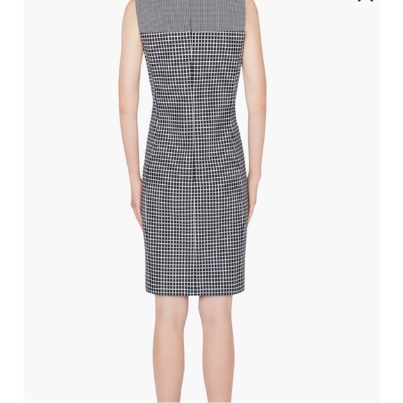 $1,190 Akris Punto Black/White Grid Sheath Dress Size 6 luxury career formal - Picture 2 of 6